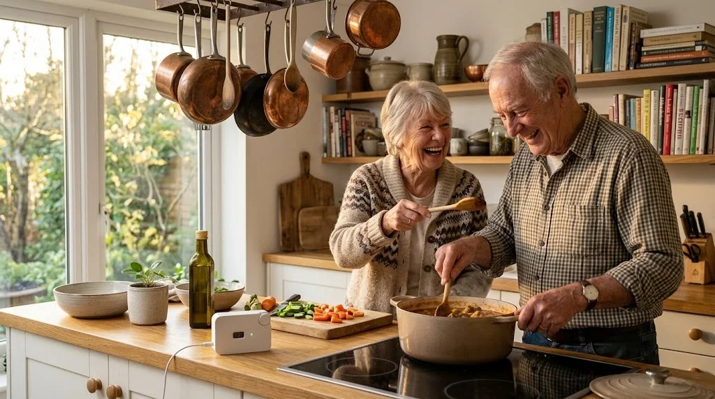Seniorenpaar in der K&uuml;che beim Kochen